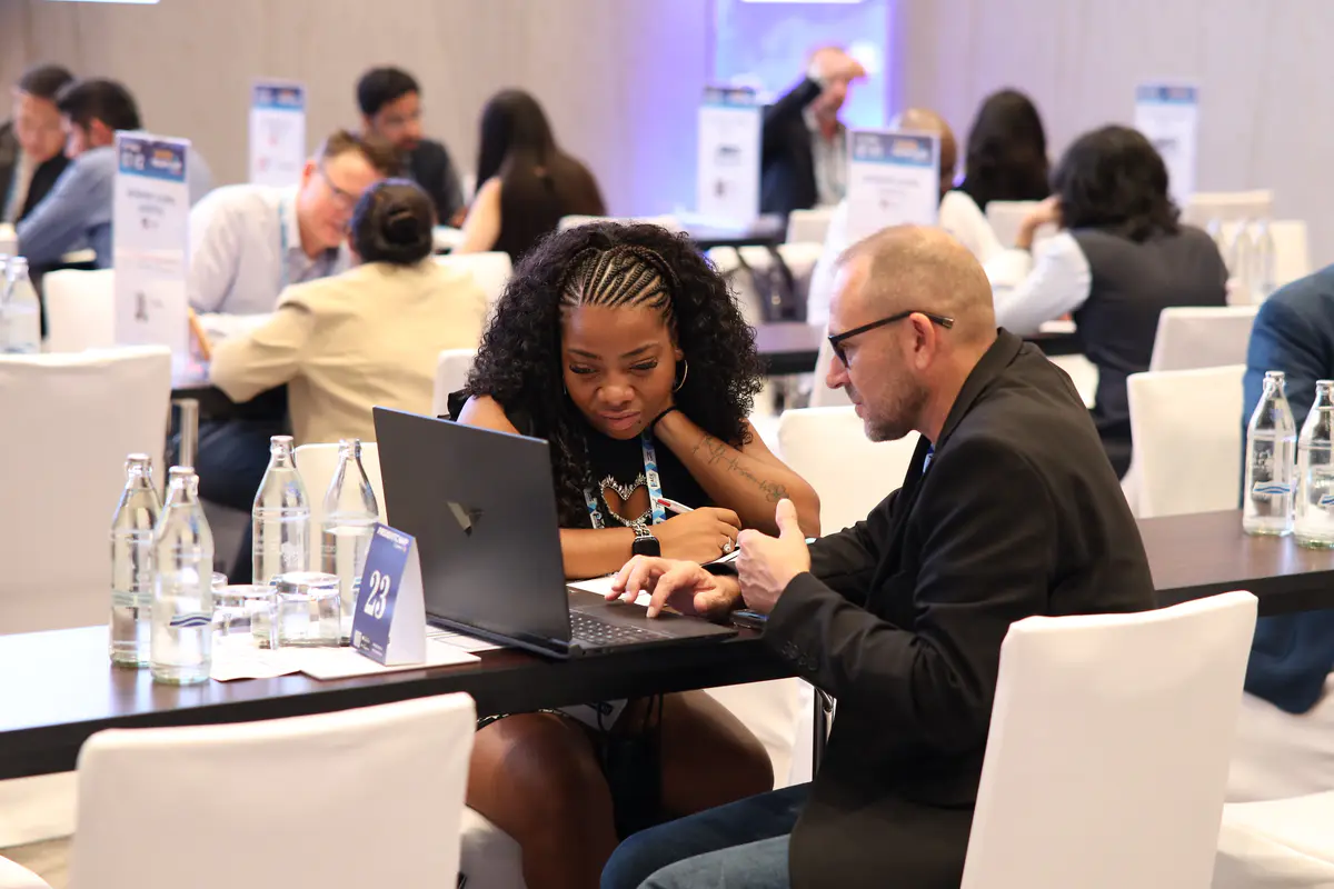 Freight forwarders reviewing information during a meeting at Freightcamp Bangkok 2025